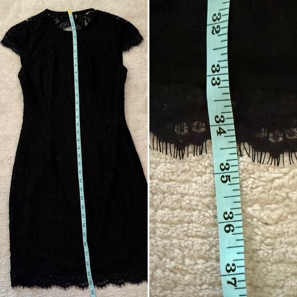 Black Lace Open Back Dress About Us Size S Womens Elegant Formal Partywear - Picture 7 of 9